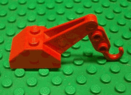 Lego Hook Slope 45 2 x 3 x 1 1/3 Double with Arm with Red Tow Hook (3135 / 3136)