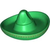 Hat Sombrero with Gold Print around Brim / Green