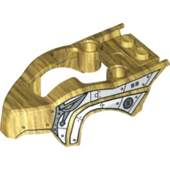 Fairing, Fly Wheel, Open Top Bird Raptor Shape with White Scaled Armor Print / Pearl Gold
