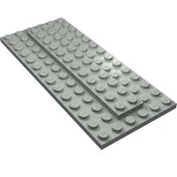 Battery Cover, Train Car Roof 6 x 14 / Light Gray