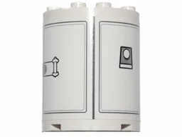 Cylinder Half 2 x 4 x 4 with SW Gun Turret Hatches Pattern (Sticker) - Set 75138