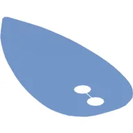 Decorative Shape, Rounded with 1 Point, and 2 Holes / Medium Blue