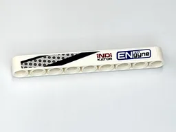 Technic, Liftarm Thick 1 x 9 with Dark Blue and Dark Red 'ENgyne', 'iNDiKATOR' and Silver Vent Pattern Model Left Side (Sticker) - Set 42109
