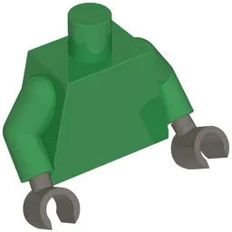 Torso, Green Arms, Dark Bluish Gray Hands [Plain] / Green