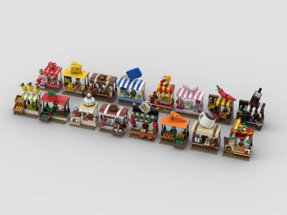 Lego Market Stand Ultra pack | 16 MOCs
