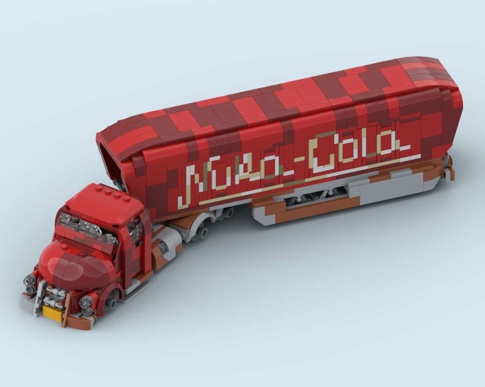 Lego Fallout Brawn Truck - Nuka Cola Trailer Truck - wrecked