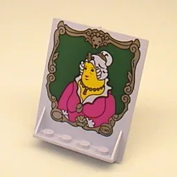 Door 2 x 5 x 5 Swivel, Bracket Base with HP Portrait of Fat Lady Print / Light Violet