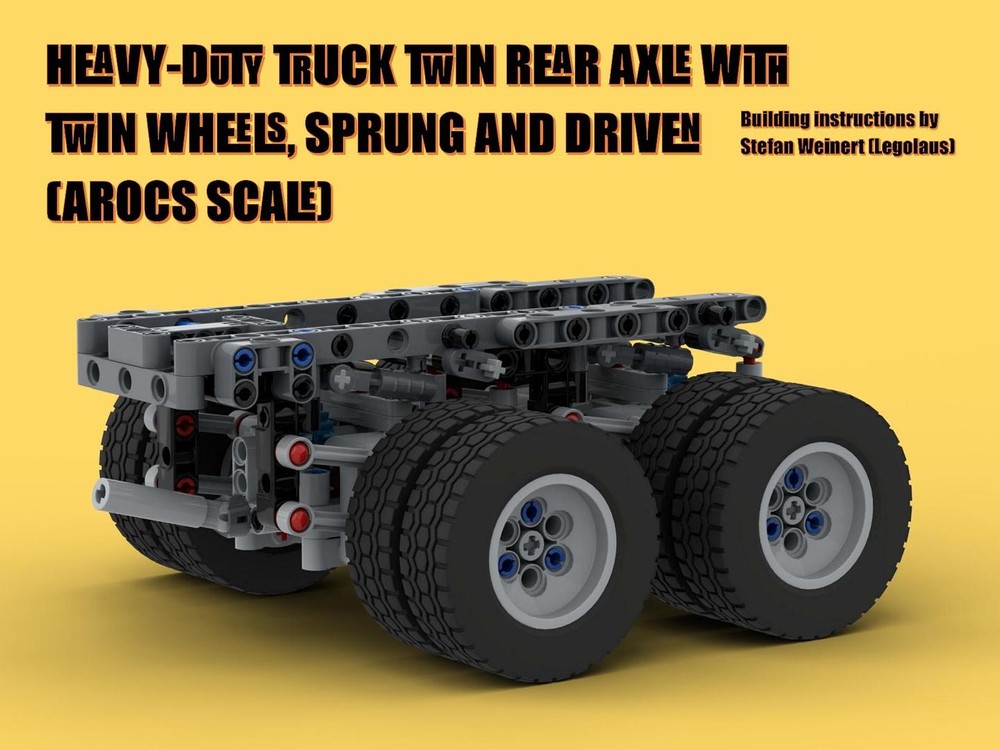 Lego Heavy-Duty Twin Axle with Twin Wheels, sprung and driven (Arocs Scale)