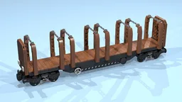 8-Wheel Stake Wagon (SNOT, brown, 8 studs wide, 45 studs long)