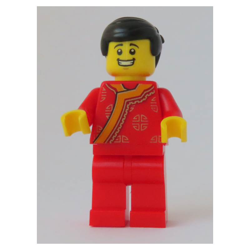 Lego Man, Red Robe, Black Hair