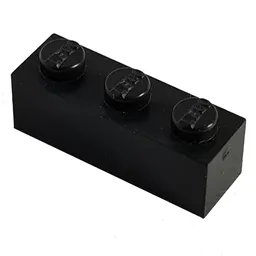 Modulex Brick 1 x 3 with LEGO on Stud / Modulex Black