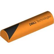 Brick Curved 1 x 4 x 2/3 Double, No Studs with Black Triangle, 'DELL Technologies' Left Print