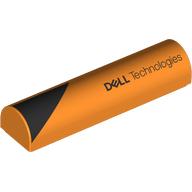 Lego Brick Curved 1 x 4 x 2/3 Double, No Studs with Black Triangle, 'DELL Technologies' Left print