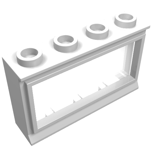 Lego Window 1 x 4 x 2 Classic with Short Sill [Complete] / White