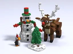 Snowman and reindeer