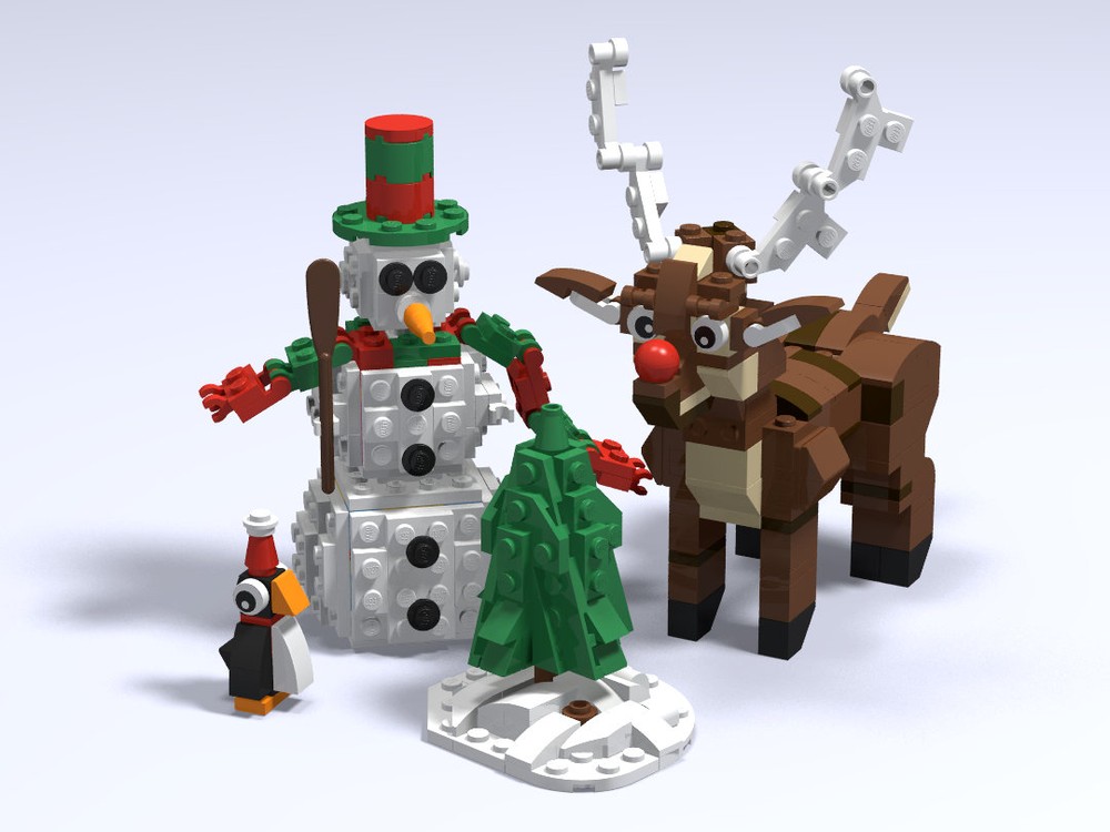 Lego Snowman and reindeer