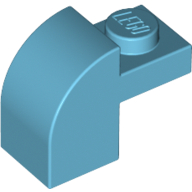Lego Brick Curved 1 x 2 x 1 1/3 with Curved Top / Medium Azure