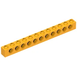 Technic Brick 1 x 12 [11 Pin Holes] / Bright Light Orange