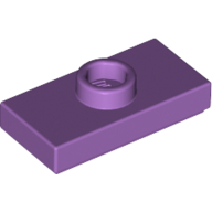 Lego Plate Special 1 x 2 with 1 Stud with Groove and Inside Stud Holder (Jumper) / Medium Lavender