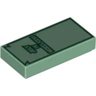 Tile 1 x 2 with Dark Green 'JULY IV MDCCLXXVI' Print / Sand Green