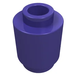 Brick Round 1 x 1 Open Stud / Dark Purple
