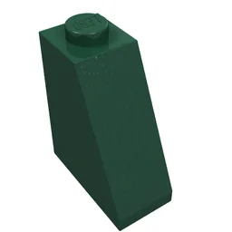 Brick Sloped 65° 2 x 1 x 2 / Dark Green