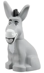 Donkey, Baby with Black Eyes and Mane, White Muzzle and Teeth (Shrek Donkey)