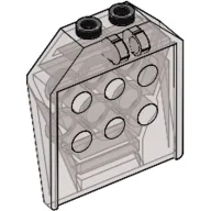 Hinge Panel 1 x 4 x 3 2/3 with 6 holes, 2 studs on top, Locking 2 Fingers / Trans-Brown