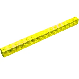 Technic Brick 1 x 16 [15 Pin Holes] / Trans-Neon Green
