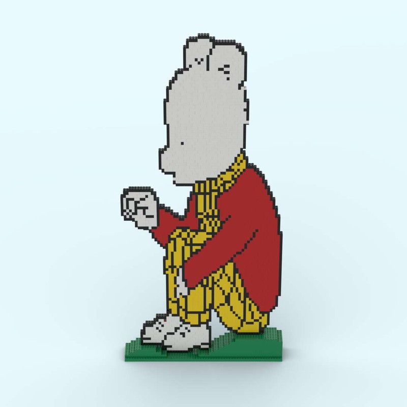 Lego 2D Rupert The Bear Sculpture