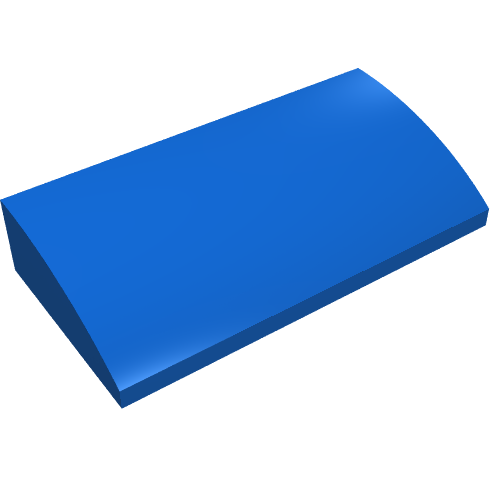 Lego Brick Curved 2 x 4 x 2/3 No Studs [No Bottom Tubes] / Blue