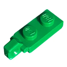 Hinge Plate 1 x 2 Locking with 1 Finger On End, with Groove / Green