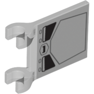 Lego Flag 2 x 2 [Thick Clips] with AT-ST Print [4486 / 9679] / Light Bluish Gray