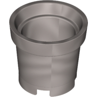 Lego Bucket without Handle Holes - 4 Holes in Bottom / Flat Silver