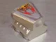 Vehicle, Air Scoop Engine Top 2 x 2 with Flame Pattern (Sticker) - Set 8643 / Metallic Silver