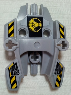 Lego Hero Factory Shield Type 1 with Fist Facing Left and Black and Yellow Danger Stripes Pattern (Stickers) - Set 7157