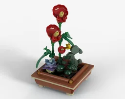 Tiny plants in a bonsai pot