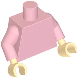 Torso, Dark Blue/Dark Pink Plaid Shirt, Ruffles Print with Bright Pink Arms, Light Nougat Hands (Barb) / Bright Pink