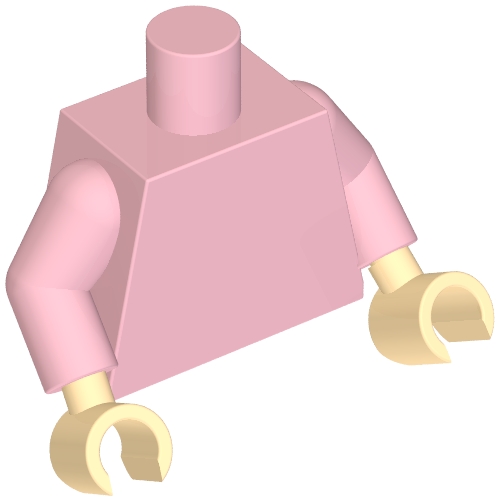 Lego Torso, Dark Blue/Dark Pink Plaid Shirt, Ruffles print with Bright Pink Arms, Light Nougat Hands (Barb) / Bright Pink
