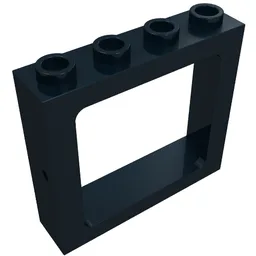 Window 1 x 4 x 3 Train with All Studs Hollow / Black