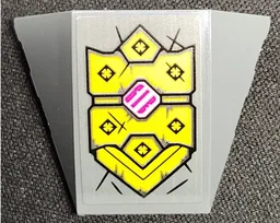 Wedge 4 x 3 Triple Curved No Studs with Gold Armor Plates, Spikes and Magenta Highlights Pattern (Sticker) - Set 71772