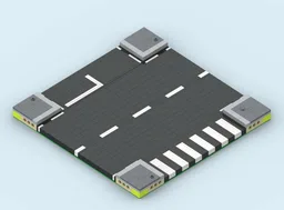 MILS Road Intersection with half a Zebra Crossing 20 Studs Wide