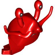 Lego Minifig Head Special Lobster with Black Eyes print / Red
