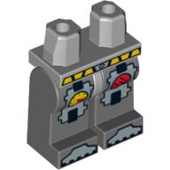 Lego Hips and Dark Bluish Gray Legs with Red Trident Atlantis Logo with Pressure Gauge Print / Light Bluish Gray