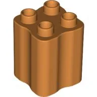 Duplo Brick 2 x 2 x 2 with Indented Sides (Tree Trunk) / Earth Orange