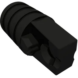 Hinge Cylinder 1 x 2 Locking with 1 Finger and Axle Hole On Ends [No Side Slots] / Black