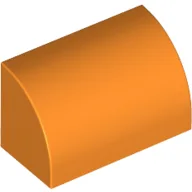 Brick Curved 1 x 2 x 1 No Studs / Orange