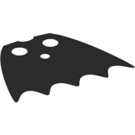 Lego Neckwear Cape, Short, Scalloped 5 Points, Tear-Drop Neck Cut [Spongy Stretchable Fabric] / Black