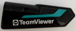 Technic, Panel Fairing #21 Very Small Smooth, Side B with White 'TeamViewer' Logo and Dark Turquoise Stripe Pattern (Sticker) - Set 42165