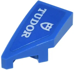 Wedge 2 x 1 x 2/3 Left with White 'TUDOR' and Shield Logo Pattern (Sticker) - Set 77246